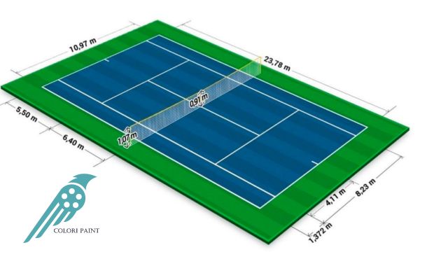 Kích thước tiêu chuẩn và quy định cho sân tennis