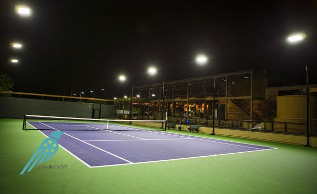 Lắp đặt hệ thống đèn chiếu sáng trên sân tennis&nbsp;